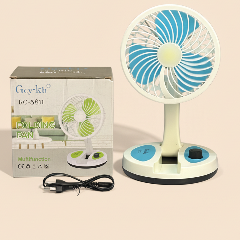 Rechargeable Folding Fan With Light